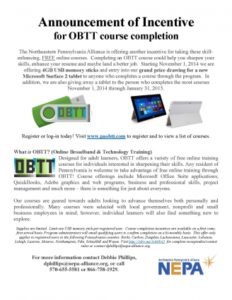 Flyer of Announcement of Incentive for OBTT course completion
